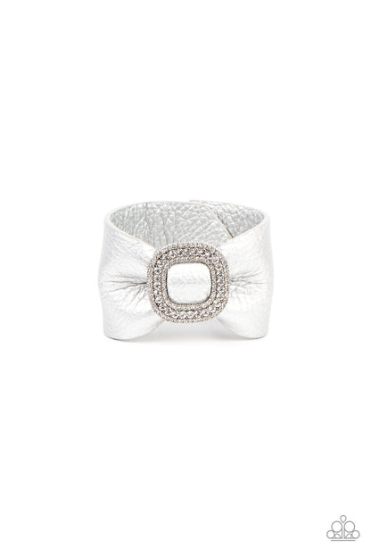 Leather Urban - Silver, White, Black, Red Paparazzi-Jewelry, Bracelets.