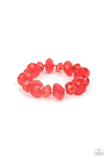 Happy-GLOW-Lucky, Red Paparazzi-Jewelry Necklace-Set.