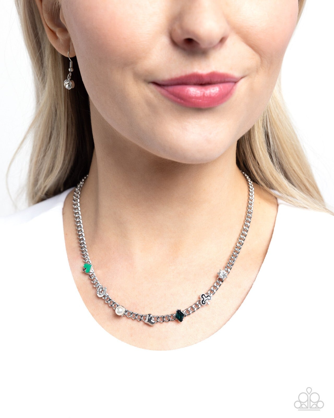 Vegas Vault - Green Jewelry Paparazzi-Necklace.