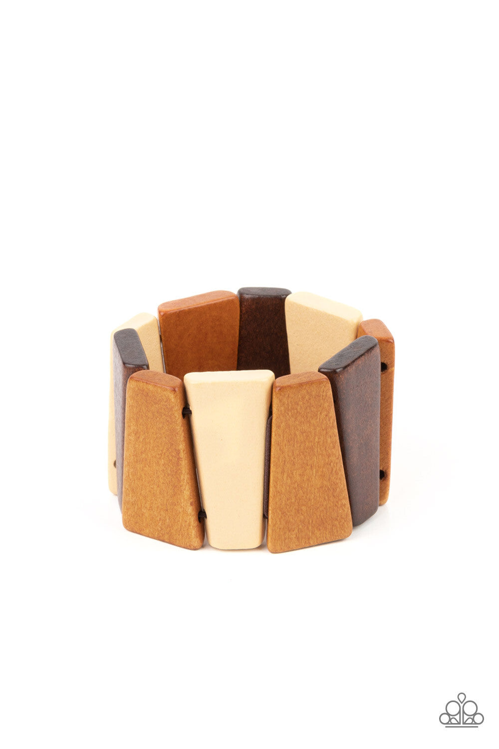 Paparazzi-Jewelry, Barbados Backdrop - Multi, Brown Wood-Bracelets