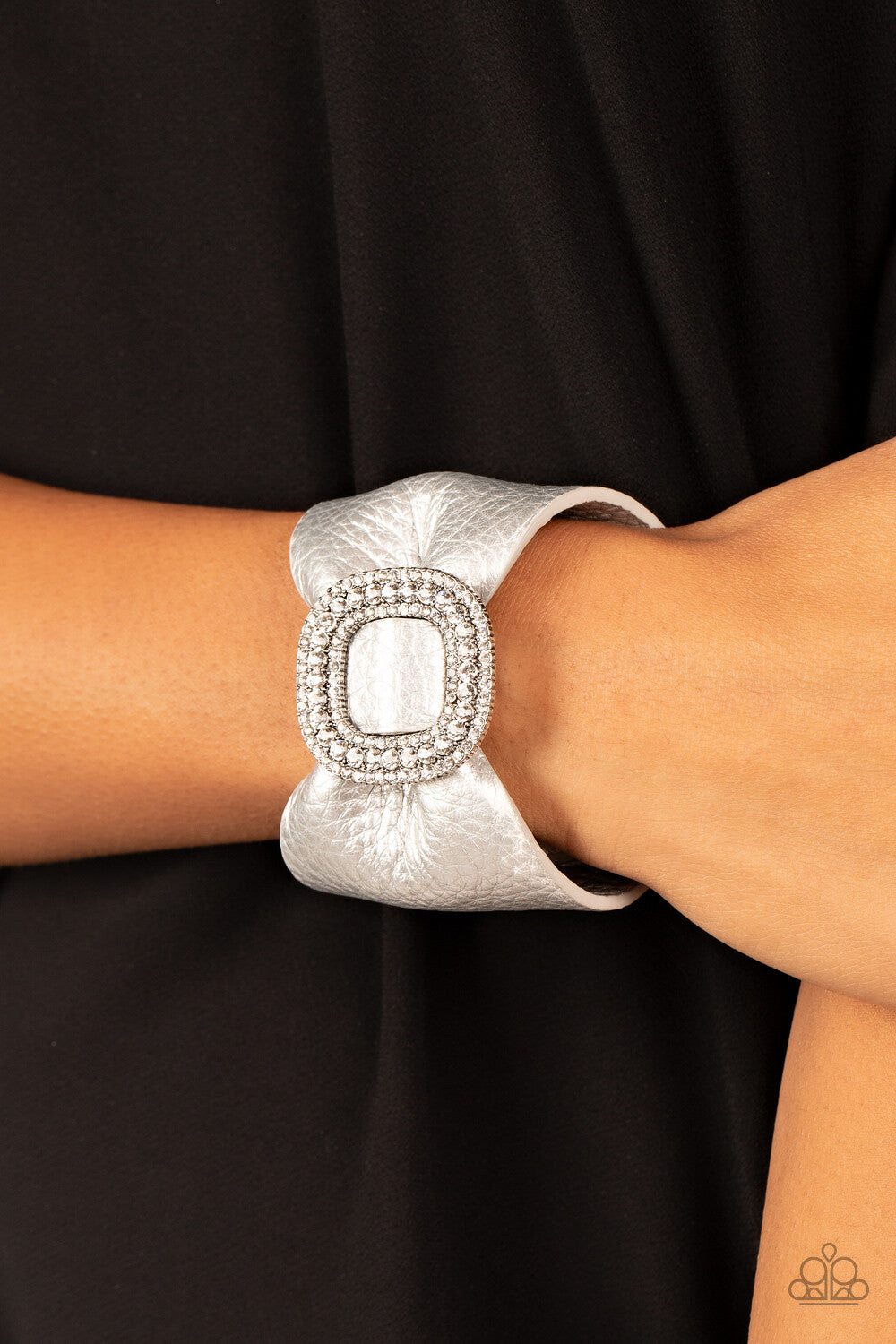 Leather Urban - Silver, White, Black, Red Paparazzi-Jewelry, Bracelets.