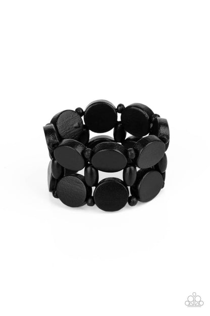 Paparazzi-Jewelry, Beach Bravado - Brown, Black Wood-Bracelets