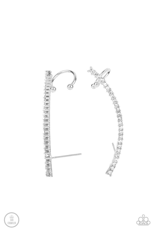 Paparazzi-Jewelry, Sleekly Shimmering - Gold, White, Brass Post Earring