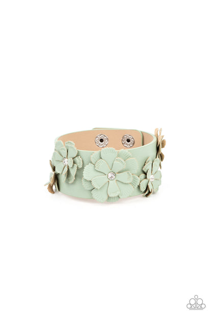 What Do You Pro-POSIES, Green Leather-Urban-Paparazzi-Jewelry Bracelets