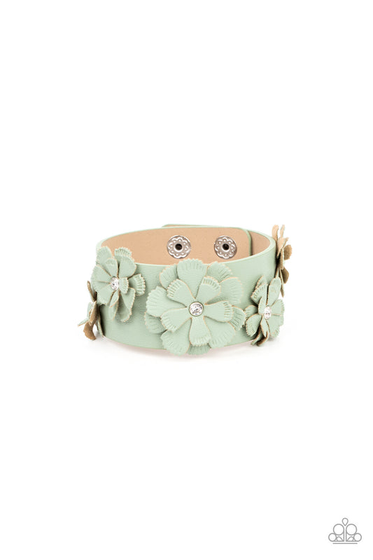 What Do You Pro-POSIES, Green Leather-Urban-Paparazzi-Jewelry Bracelets