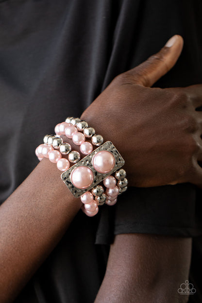 Wealth-Conscious Black, Pink-Paparazzi-Jewelry Bracelets.