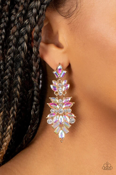 Paparazzi-Jewelry, Frozen Fairytale White- Earrings