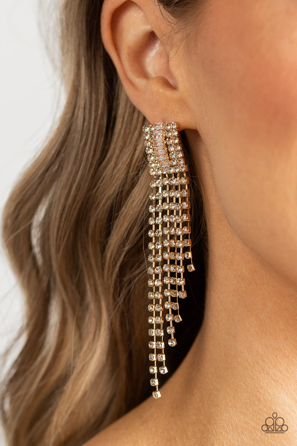 A-Lister Affirmations, Multi, Gold Paparazzi-Jewelry- Earrings.