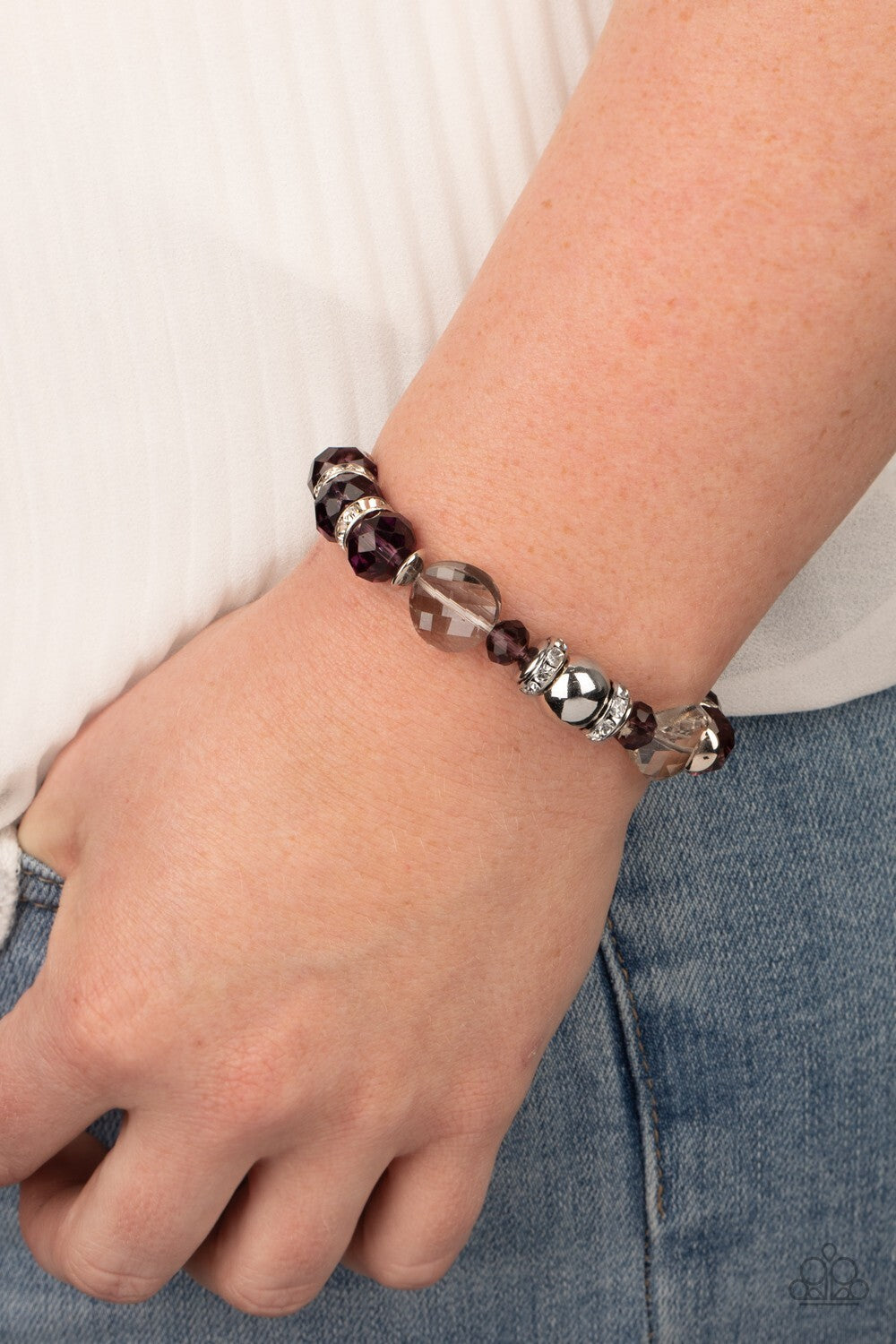 Paparazzi-Jewelry, Pretty Persuasion Purple, White-Bracelets