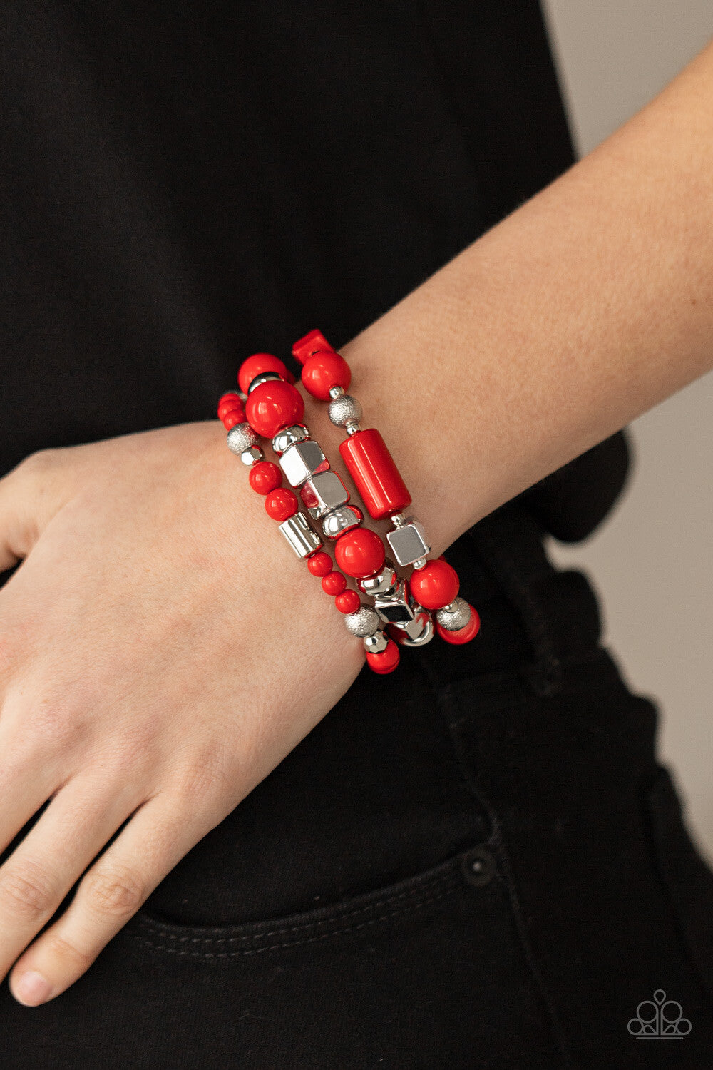 Paparazzi Accessories - Perfectly Prismatic - Pink, Purple, Red Bracelets