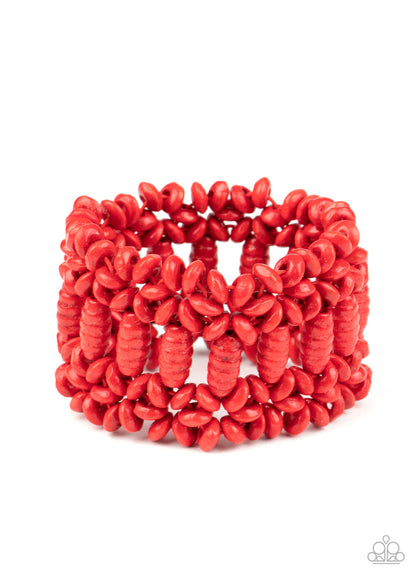 Fiji Flavor, Purple, Red Wood-Paparazzi-Jewelry Bracelets.