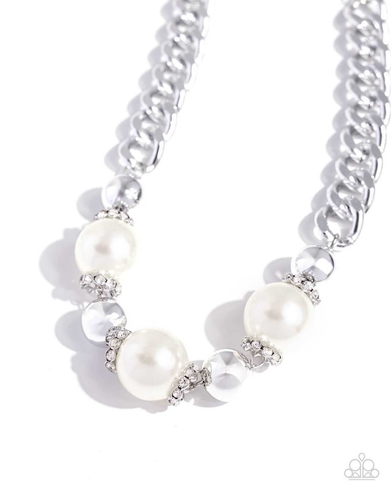 Generously Glossy, White Paparazzi-Jewelry-Necklaces.