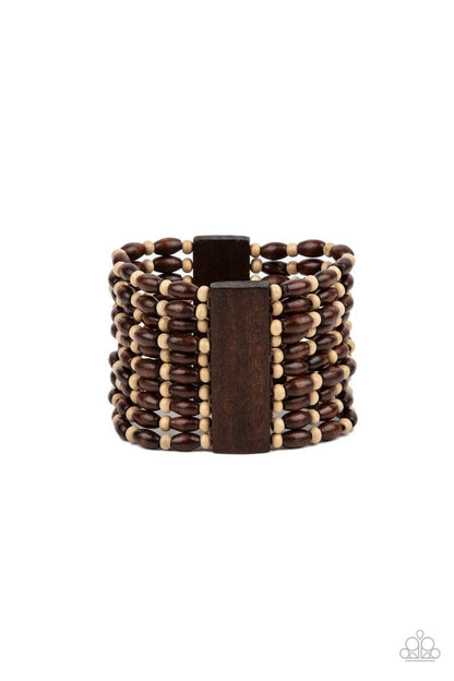 Paparazzi-Jewelry, Cayman Carnival - Brown, Multi Wood Bracelets