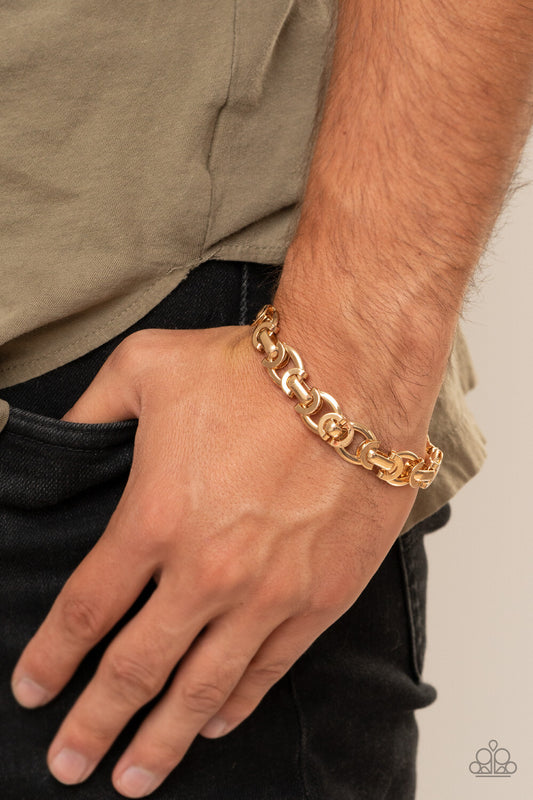 Paparazzi-Jewelry, Advisory Warning - Gold-Bracelets