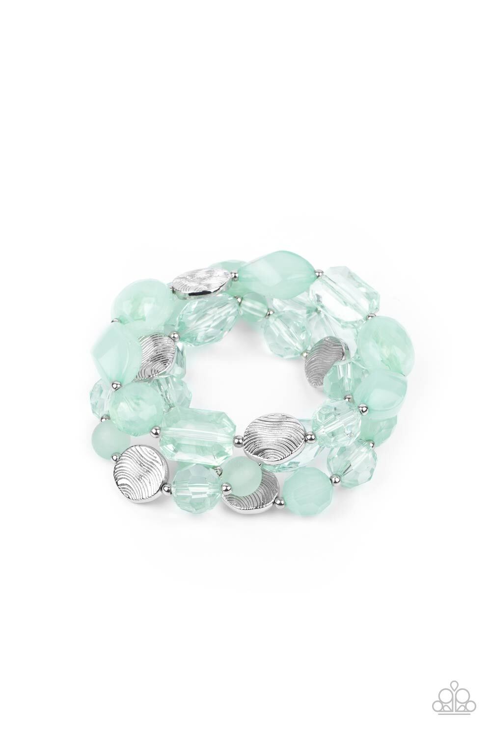 Paparazzi Accessories - Oceanside Bliss -Green, Pink, Orange Bracelets