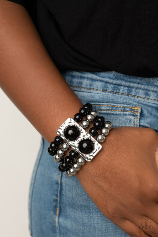 Wealth-Conscious Black, Pink-Paparazzi-Jewelry Bracelets.