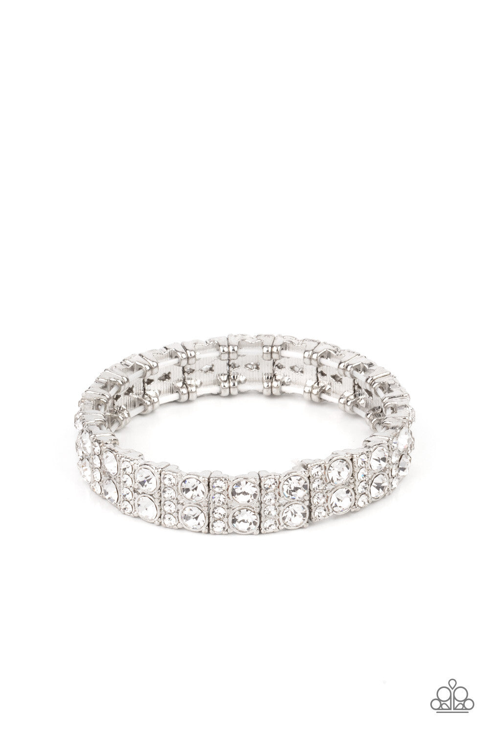Paparazzi-Jewelry, Mic Dropping Drama - Gold, White-Bracelets