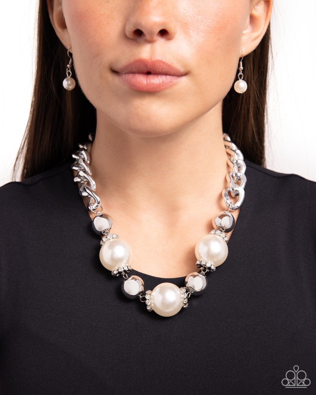 Generously Glossy, White Paparazzi-Jewelry-Necklaces.
