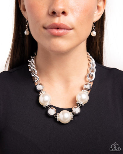 Generously Glossy, White Paparazzi-Jewelry-Necklaces.