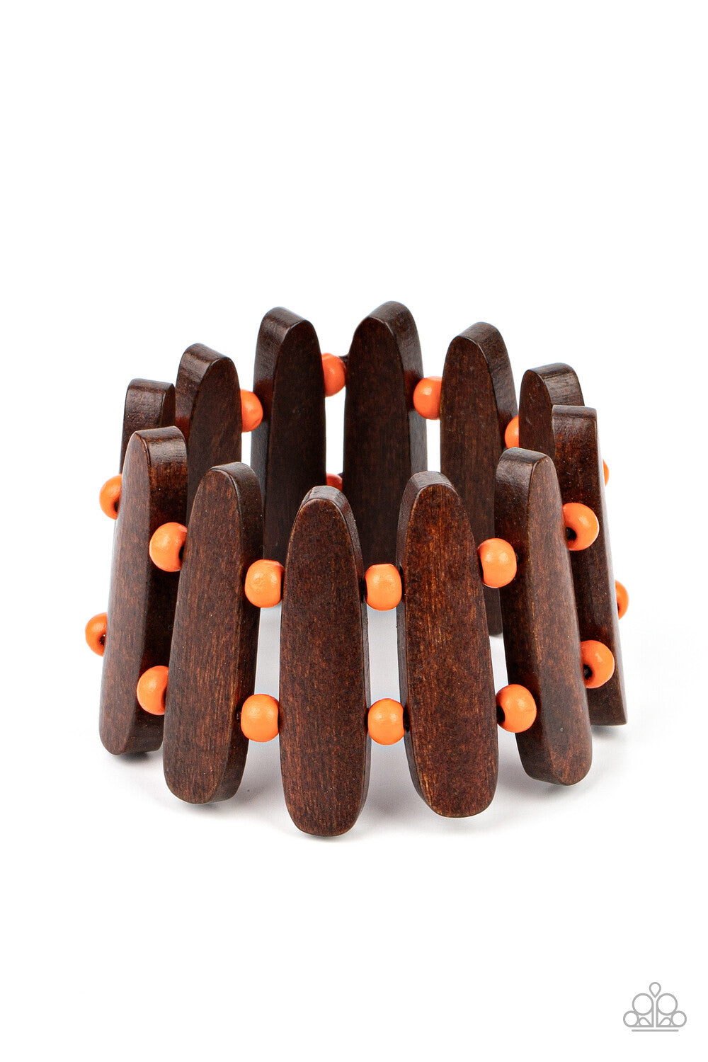 Paparazzi-Jewelry, Coronado Cabana - Orange Wood-Bracelets