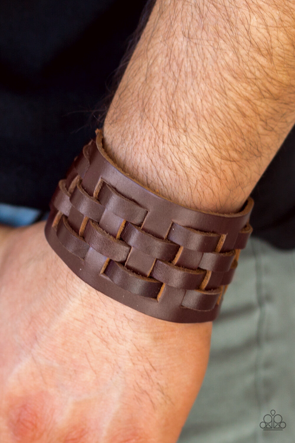 Leather-Urban, Brown, Black, Brass Paparazzi-Jewelry - Bracelets.