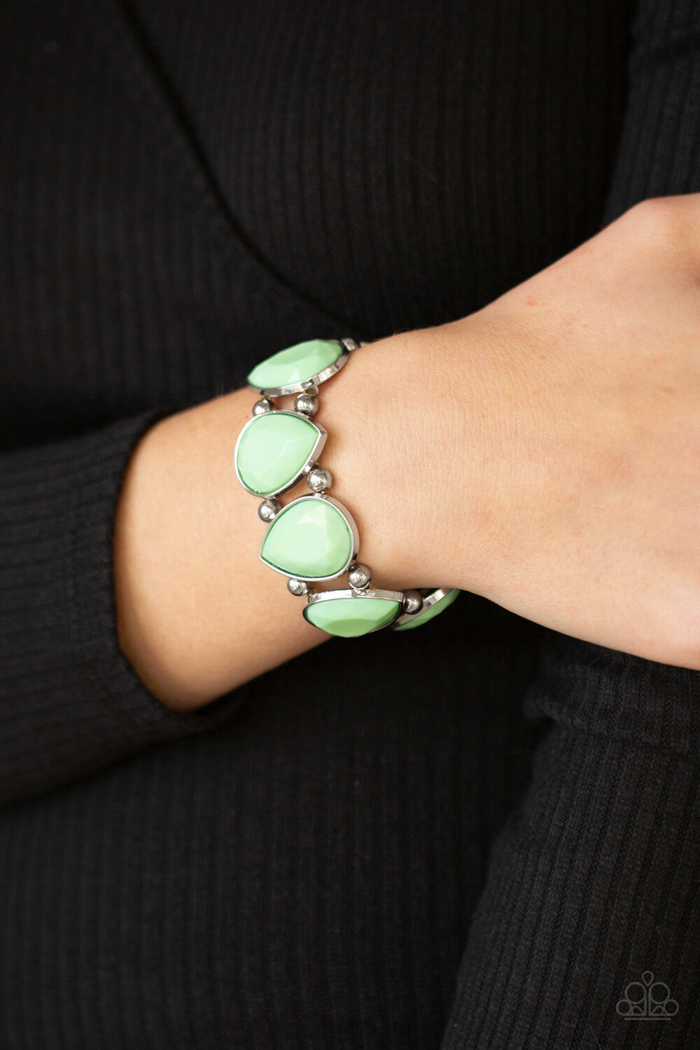 Paparazzi-Jewelry, Flamboyant Tease - Green, Orange-Bracelets