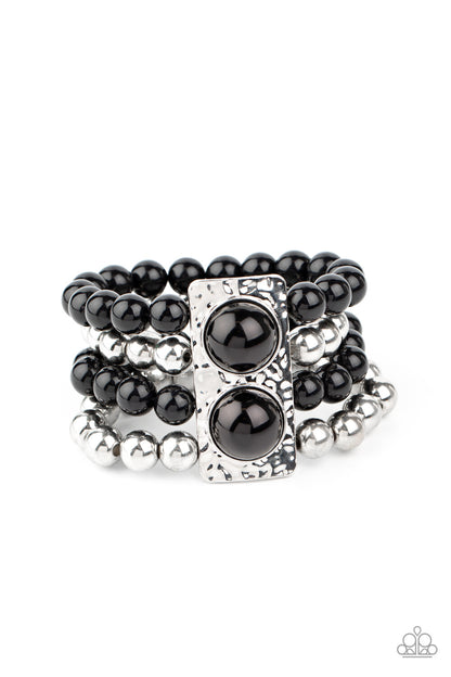 Wealth-Conscious Black, Pink-Paparazzi-Jewelry Bracelets.