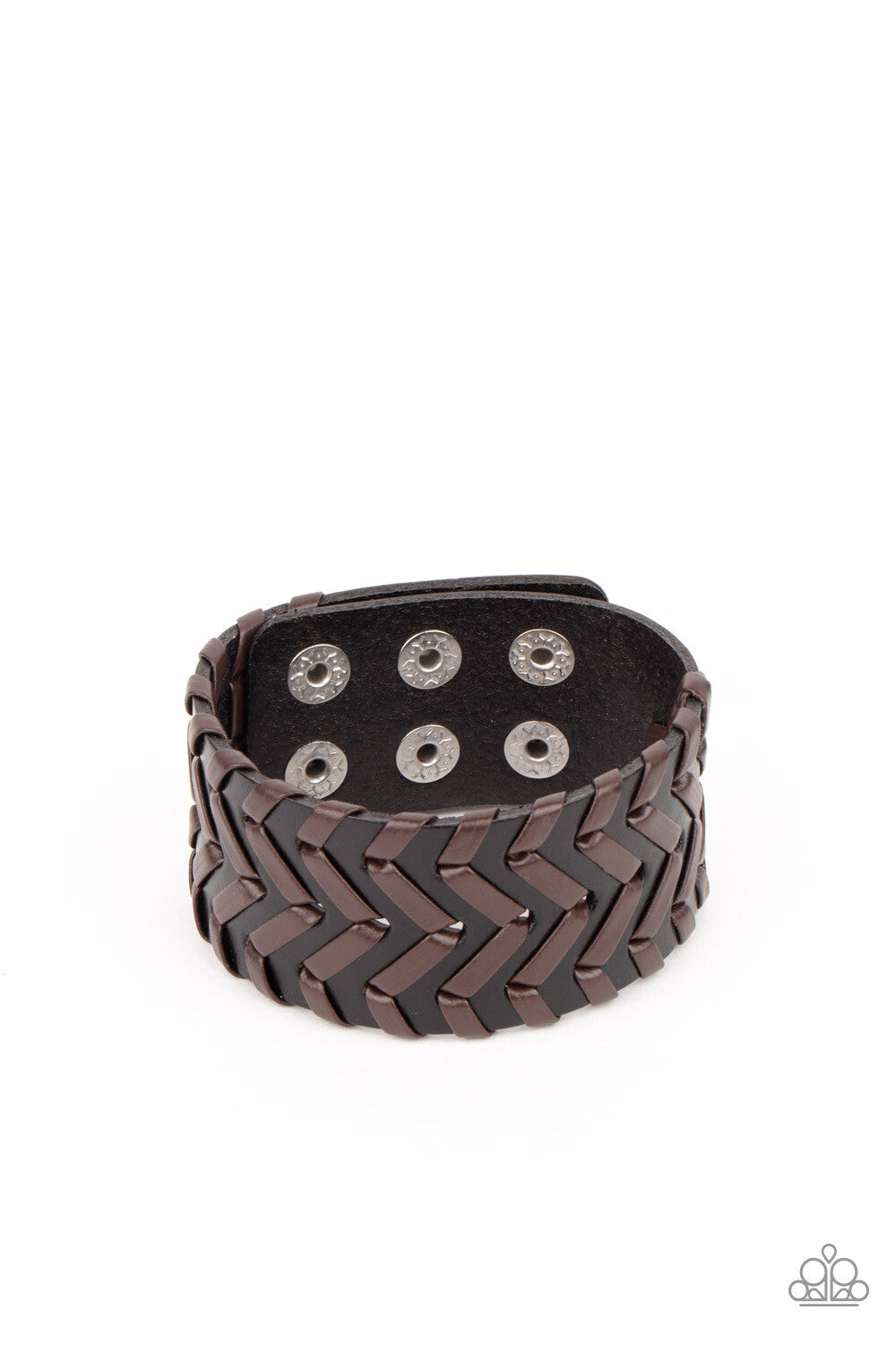 Leather-Urban, Brown, Black, Brass Paparazzi-Jewelry - Bracelets.