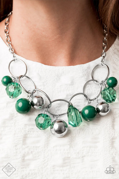 Cosmic Getaway, Green-Paparazzi-Jewelry Necklaces-Set.