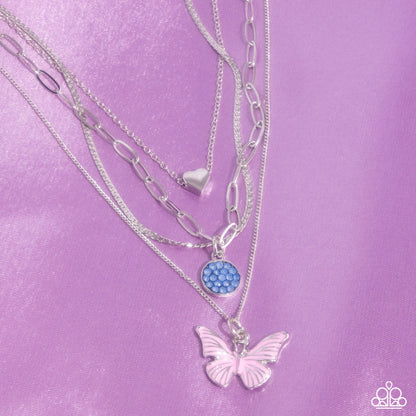 Whimsical Wardrobe, Pink-Butterfly-Paparazzi-Jewelry Necklaces.