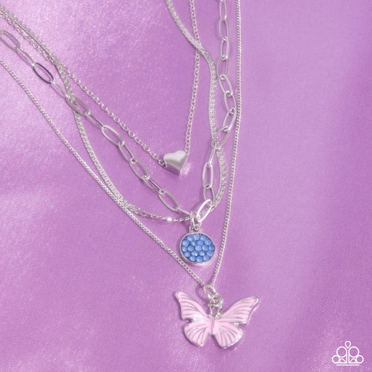Whimsical Wardrobe, Pink-Butterfly-Paparazzi-Jewelry Necklaces.