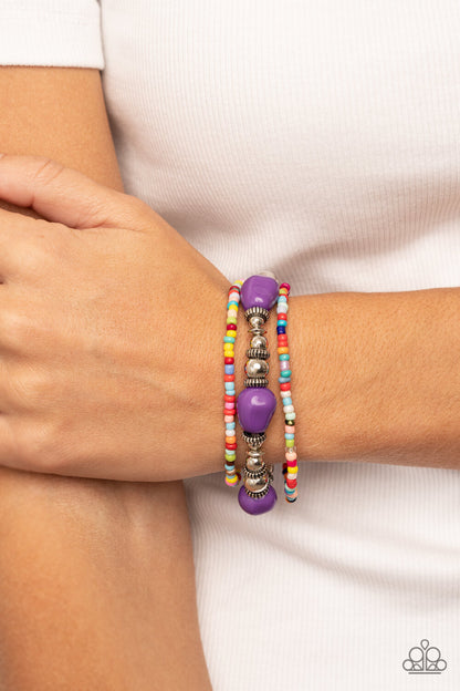 Paparazzi-Jewelry, Confidently Crafty - Purple, Pink-Bracelets