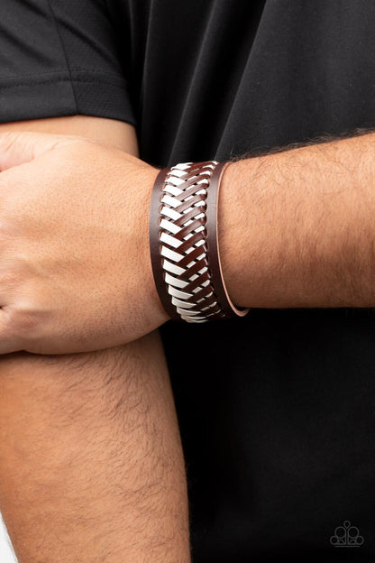 Punk Rocker Road, Brown-Leather Paparazzi-Jewelry, Bracelets