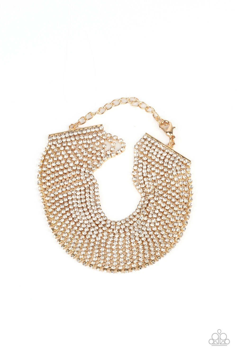 Paparazzi-Jewelry,Secretly Sassy White, Gold-Bracelets