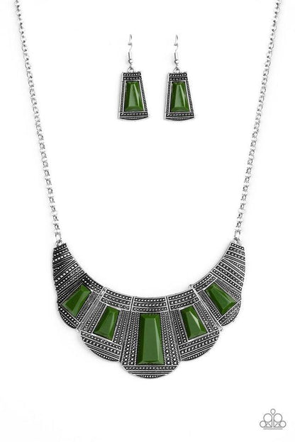 Lion Den, Green, Red, Black-Paparazzi-Jewelry Necklaces.