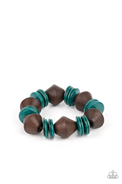 Bermuda Boardwalk Multi, Blue, Purple Wood-Paparazzi-Jewelry Bracelets.