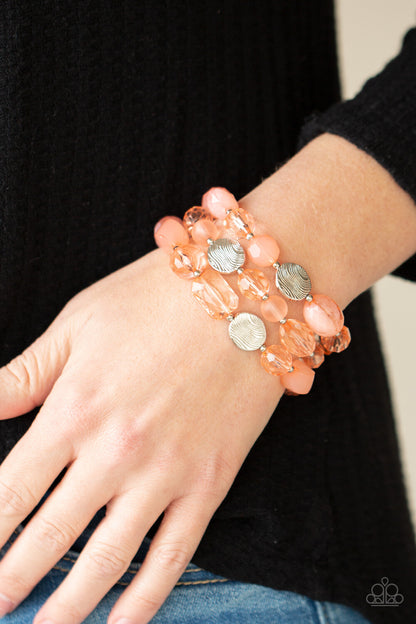 Paparazzi Accessories - Oceanside Bliss -Green, Pink, Orange Bracelets