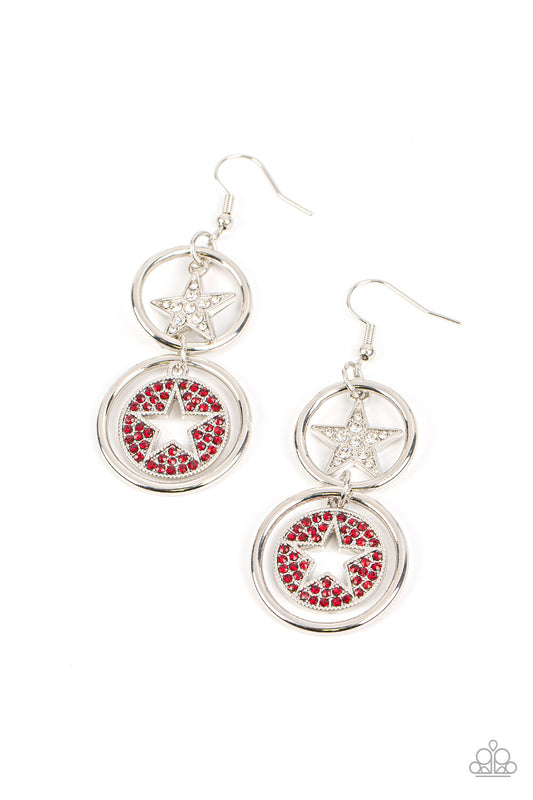 Paparazzi-Jewelry, Liberty and SPARKLE for All - Red, White, Blue - Earrings