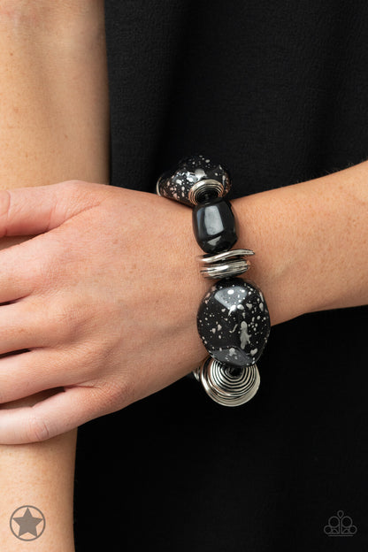 Paparazzi-Jewelry, Glaze of Glory - Peach - Orange, Blue, Black Bracelets