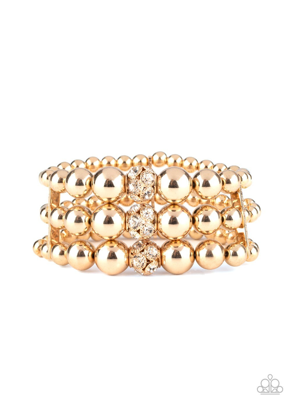 Icing On The Top Gold, Silver-Paparazzi-Jewelry Bracelets.