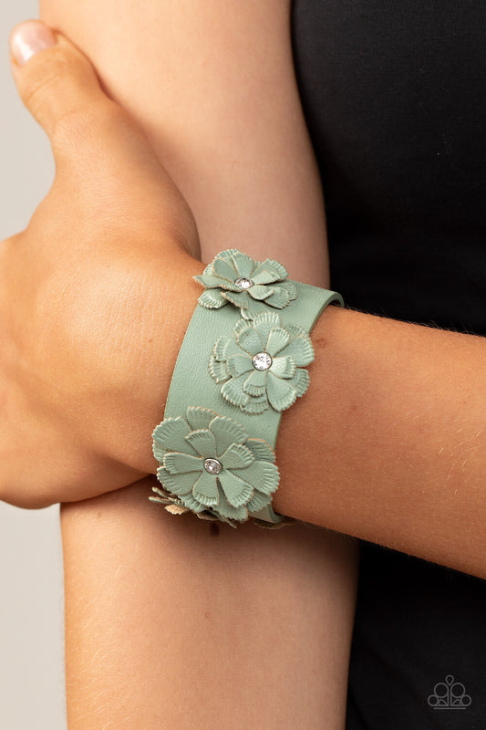 What Do You Pro-POSIES, Green Leather-Urban-Paparazzi-Jewelry Bracelets