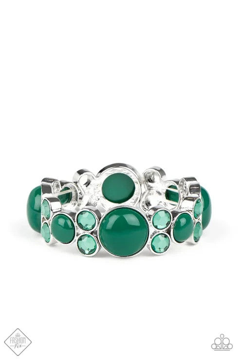 Cosmic Getaway, Green-Paparazzi-Jewelry Necklaces-Set.