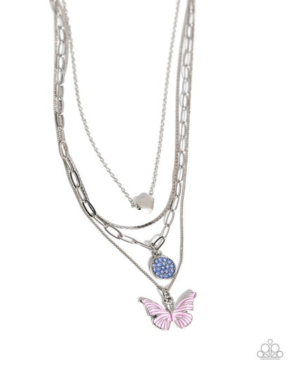 Whimsical Wardrobe, Pink-Butterfly-Paparazzi-Jewelry Necklaces.