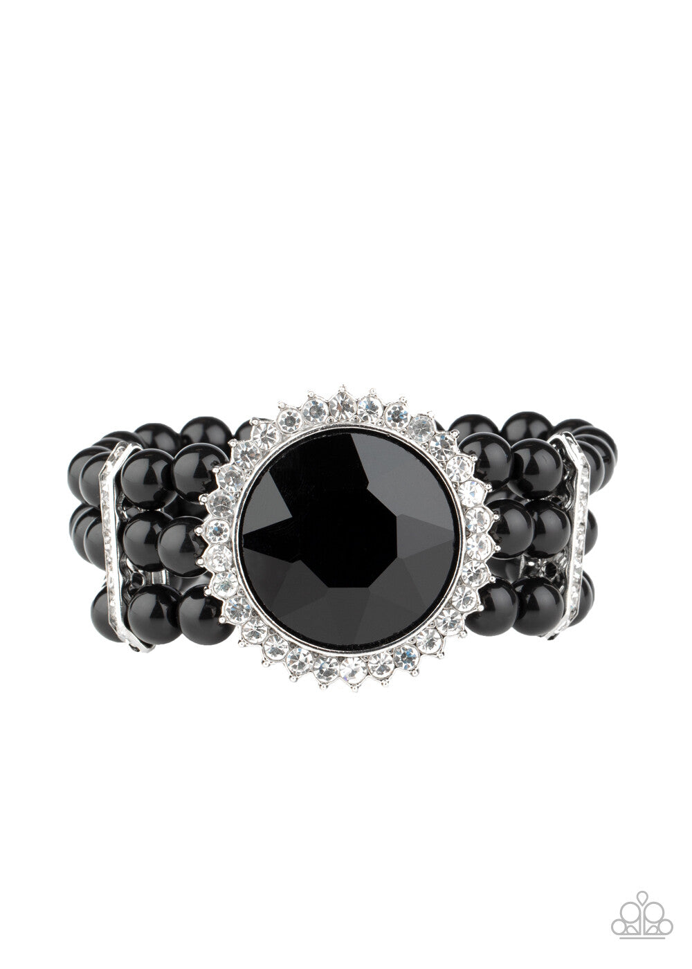 Speechless Sparkle,  Black, Gold-Paparazzi-Jewelry Bracelets.