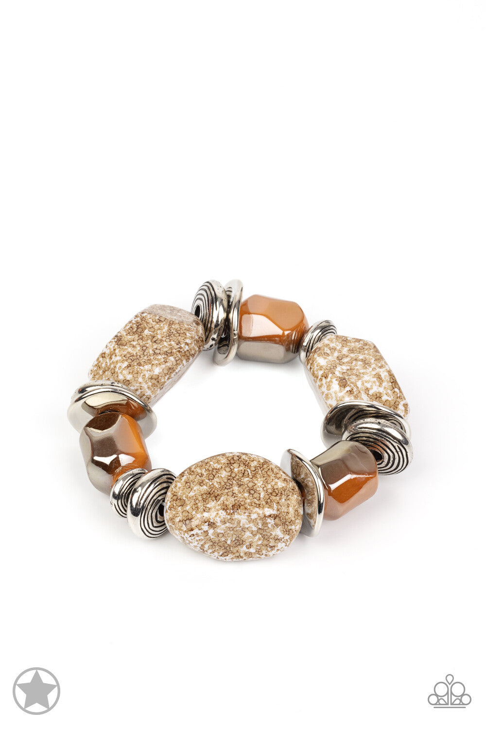 Paparazzi-Jewelry, Glaze of Glory - Peach - Orange, Blue, Black Bracelets