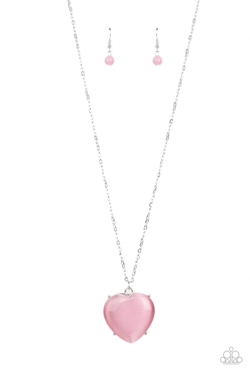 Warmhearted Glow Heart, Pink, Green Paparazzi-Jewelry Necklaces.