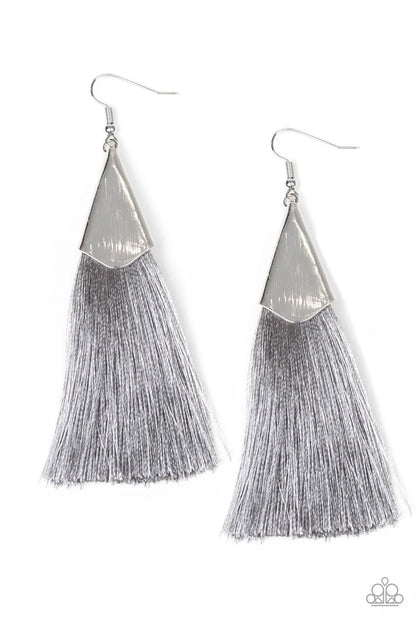 Paparazzi-Jewelry, Red, Gray, Brown - Fringe Earrings