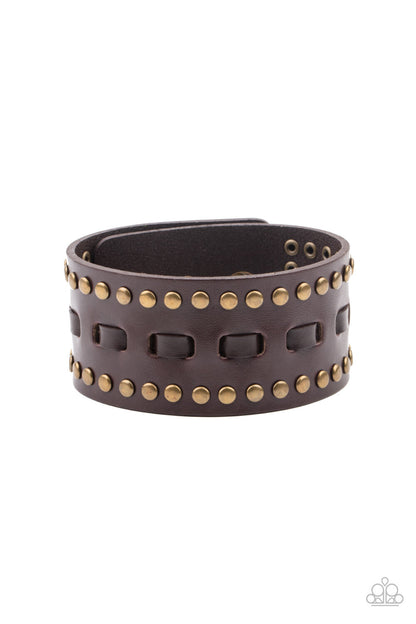 Leather- Urban, Brown, Black Paparazzi-Jewelry - Bracelets.