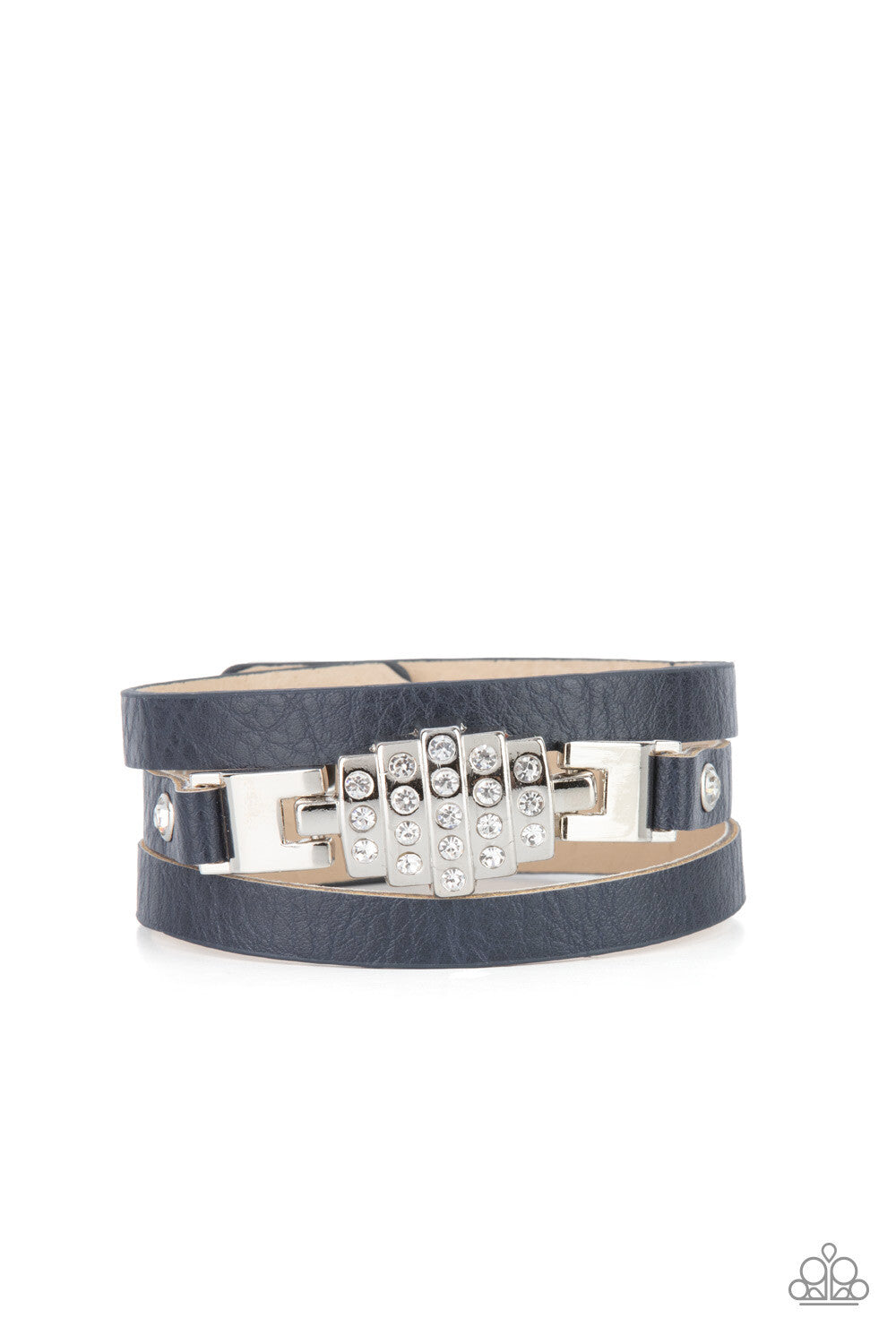 Leather Urban, White, Blue, Red Paparazzi-Jewelry, Bracelets.
