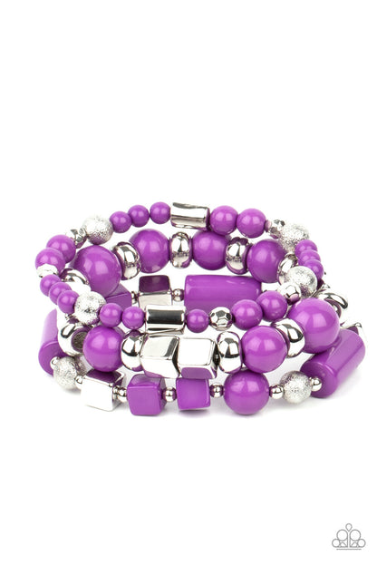 Paparazzi Accessories - Perfectly Prismatic - Pink, Purple, Red Bracelets